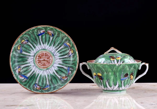 Porcelana Famosa Hoja Col Verde Exportación China Del Siglo Xix — Foto de Stock