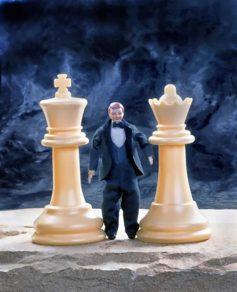 Chess Pieces Groom Queen King Room Your Type — Stock Photo, Image