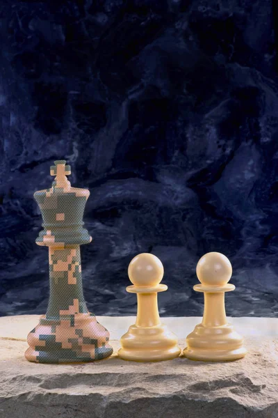 King and his Pawns. — Stock Photo, Image