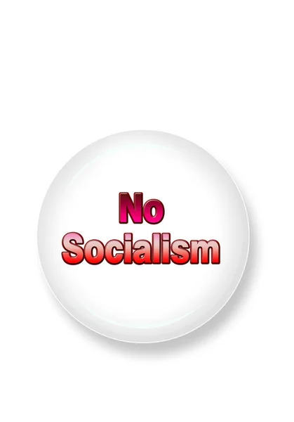 Žádný Socialismus Americe Bílém Tlačítku — Stock fotografie