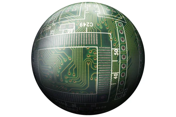 High Tech Circuit Ball. — Stock Photo, Image