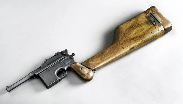 Antique German Broomhandle Pistol. — Stock Photo, Image