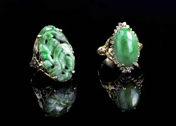 Burmese Jade Rings. — Stock Photo, Image