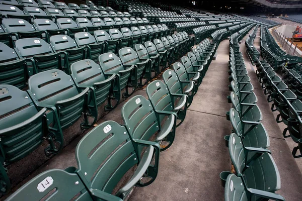 Empty sports stadium during the virus pandemic.