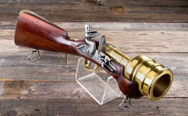 Lanzador Granada Mortero Mano Flintlock Con Cañón Latón Masivo Pulgadas — Foto de Stock