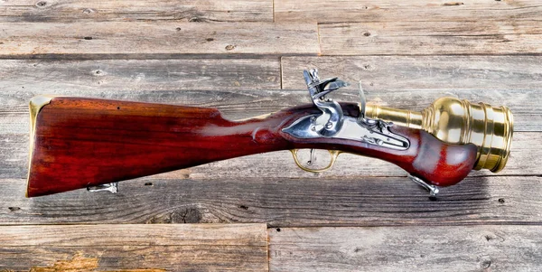 Lanzador Granada Mortero Mano Flintlock Con Cañón Latón Masivo Pulgadas — Foto de Stock