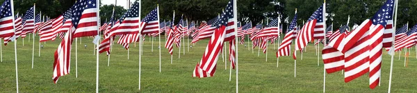 Día Conmemorativo Banderas Estadounidenses Parque — Foto de Stock