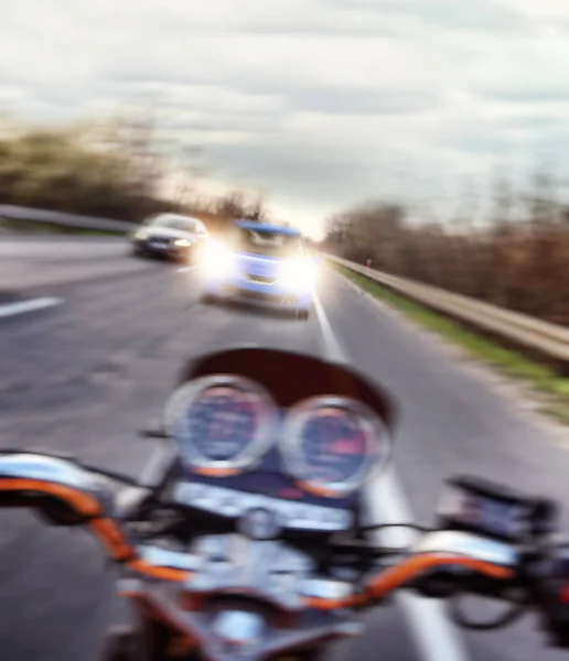 Wypadek Motocyklisty Samochodem — Zdjęcie stockowe