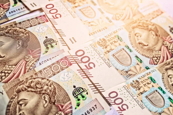 Polish Currency Denominated Banknotes 500 — Stock Photo, Image