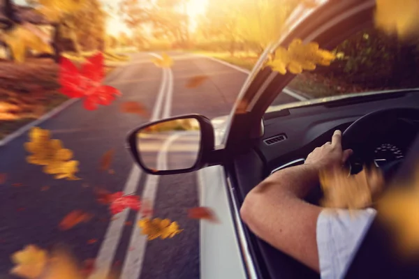 Otoño Conduciendo Coche — Foto de Stock