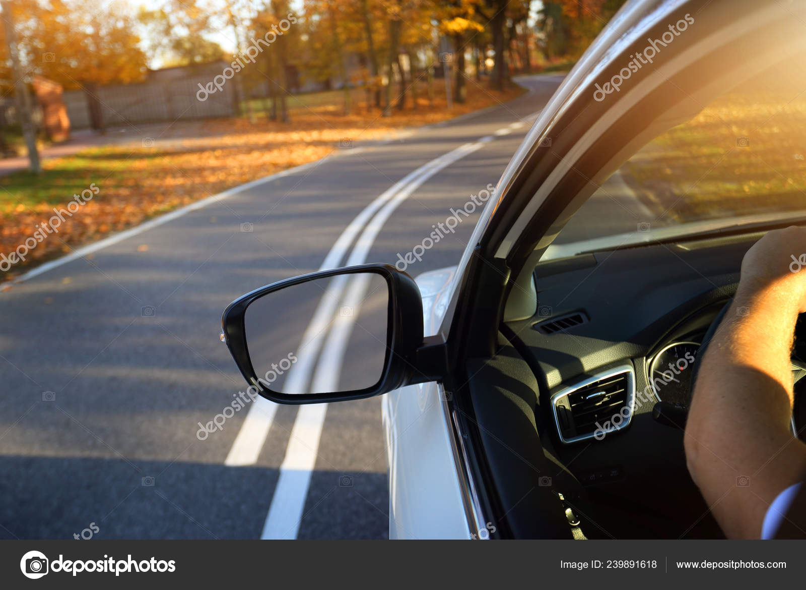 Driving Car Winding Road Stock Photo by ©ambrozinio 239891618