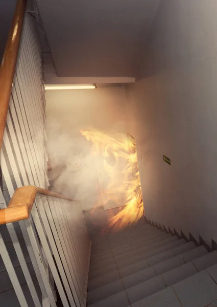 fire in the office and emergency exit