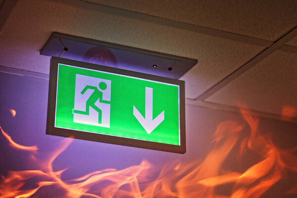 fire in an office building