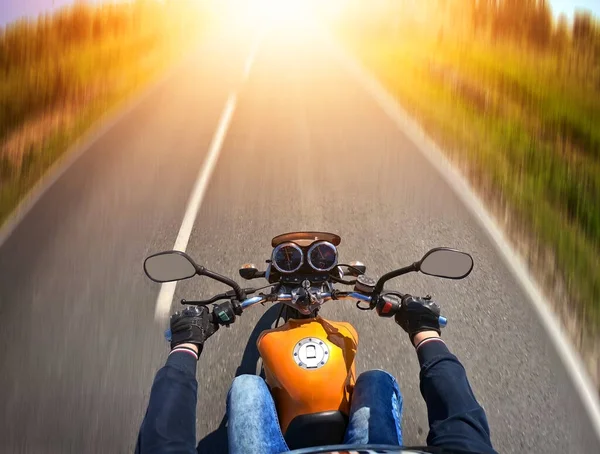 Drive Motorcycle Sunny Day — Stock Photo, Image