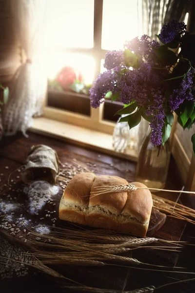 Вкусный Домашний Хлеб Завтрак — стоковое фото