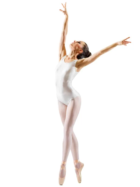Ung Ballerina Isolert Hvit – stockfoto