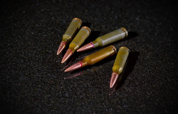 Ammunition Cartridges Black Background — Stock Photo, Image