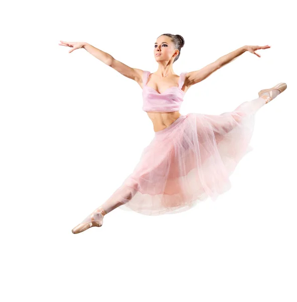 Bailarina Joven Aislada Blanco Ver — Foto de Stock