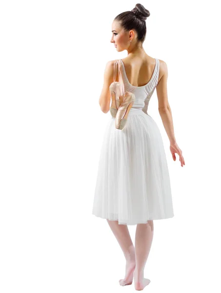 Young Ballerina Isolated White Ver — Stock Photo, Image