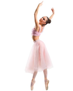 Genç balerin beyaz izole