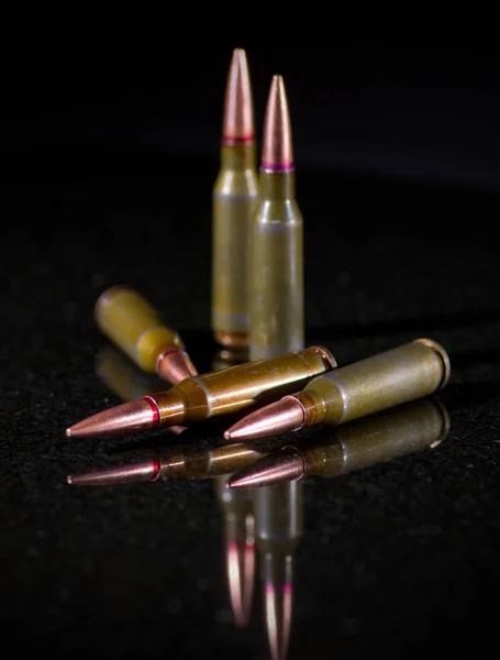 Ammunition Cartridges Black Background — Stock Photo, Image