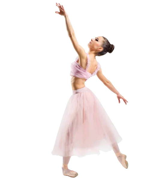 Молодая Балерина Изолирована Белом — стоковое фото