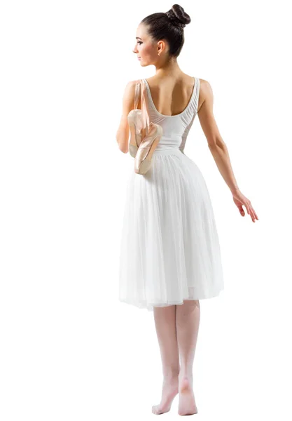 Young Ballerina Isolated White — Stock Photo, Image