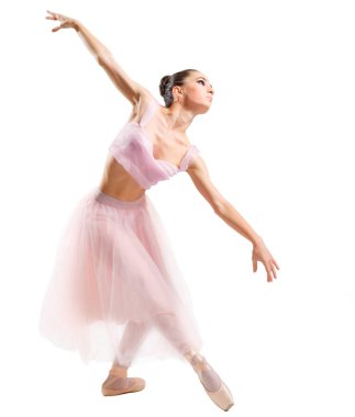 Genç balerin beyaz izole