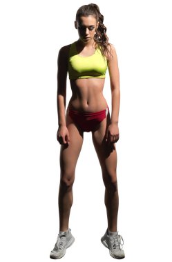 beyaz izole sportif genç kız