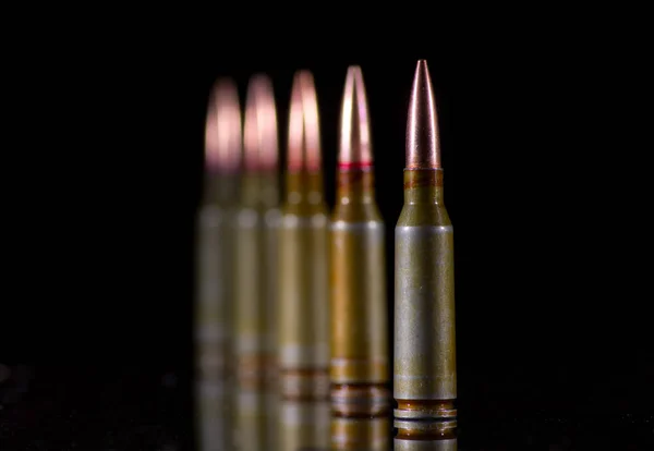 Ammunition Cartridges Black Background — Stock Photo, Image