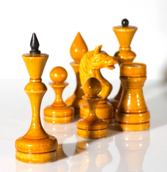 Chess Pieces White Background — Stock Photo, Image