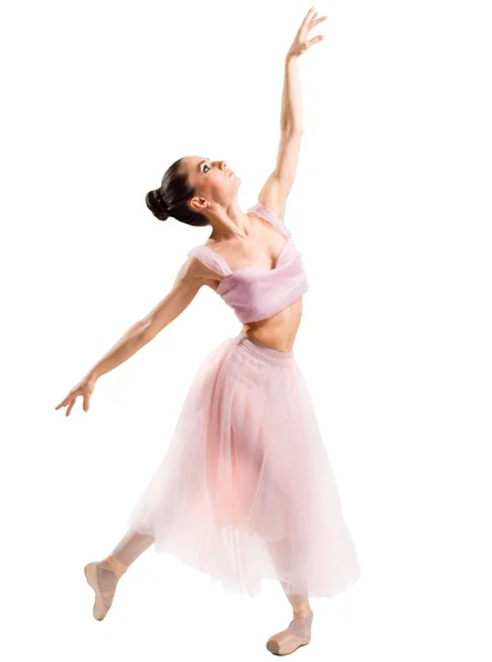 Bailarina Joven Aislada Blanco — Foto de Stock
