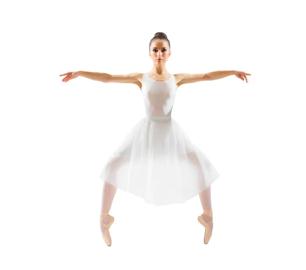 Giovane Ballerina Isolata Bianco — Foto Stock