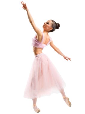 Genç balerin beyaz izole