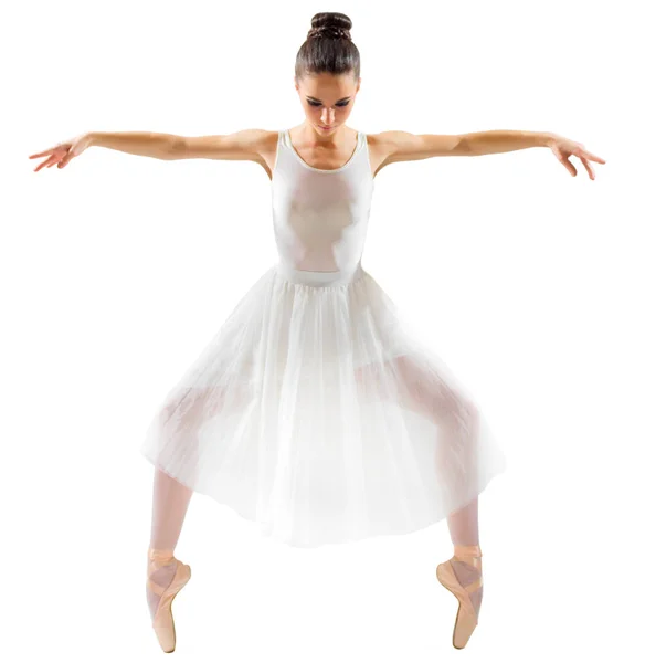 Giovane Ballerina Isolata Bianco — Foto Stock