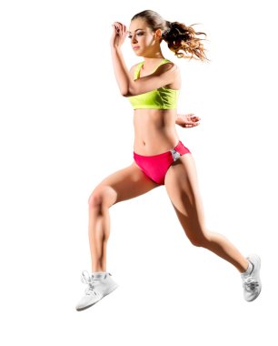 beyaz izole sportif genç kız