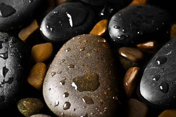 Grey Wet Pebbles Background Wallpaper — Stock Photo, Image