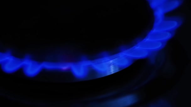 Газовое Пламя Кухне — стоковое видео