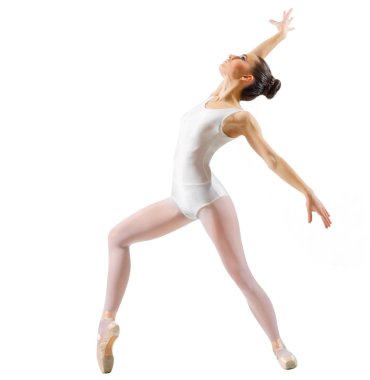 Genç balerin beyaz izole