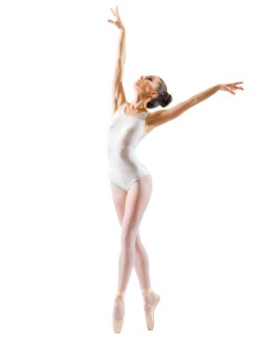 Genç balerin beyaz izole