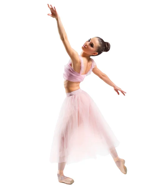 Junge Ballerina Isoliert Auf Weiß — Stockfoto