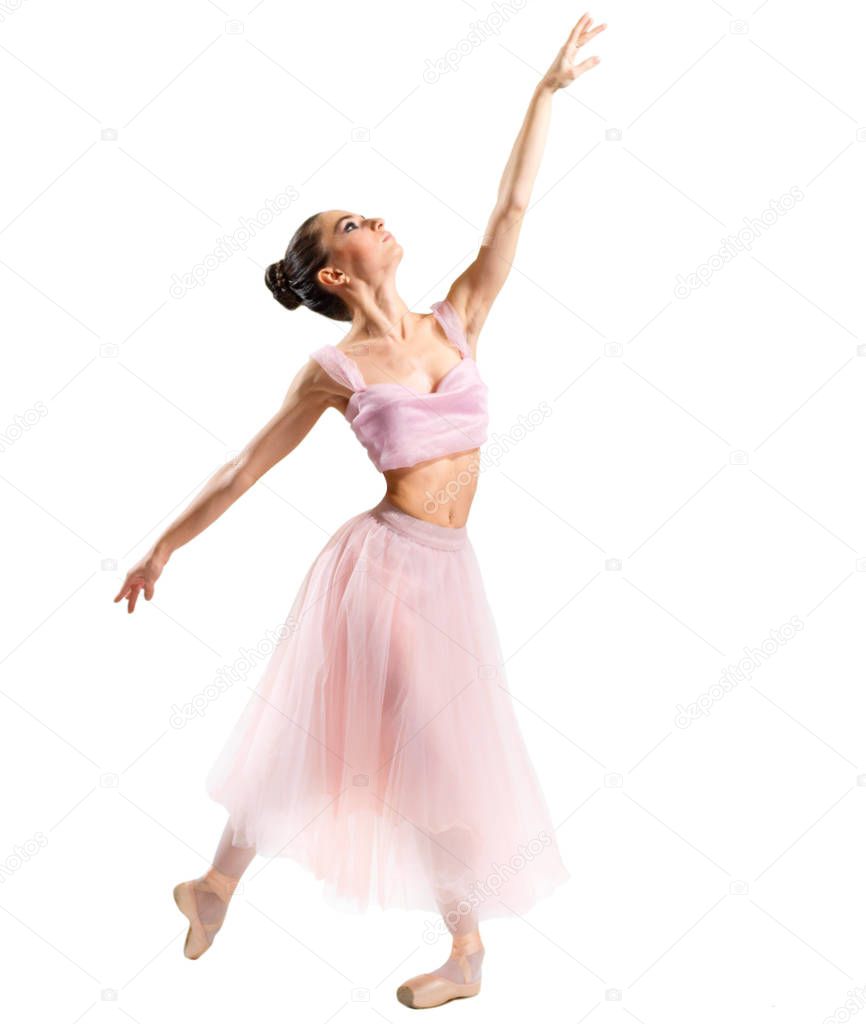 Young ballerina isolated on white