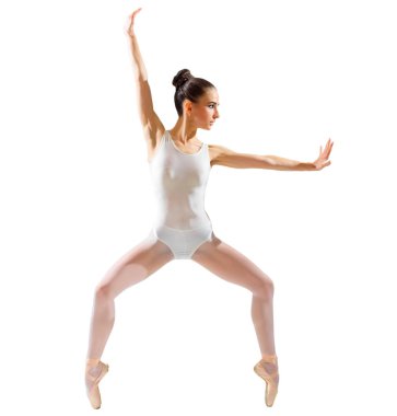 Genç balerin beyaz izole