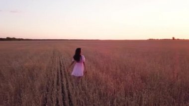 Genç kız, buğday alanı (ile fişekleri sürüm)