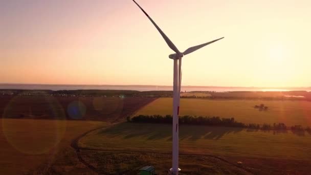 风力发电机 带耀斑版 — 图库视频影像