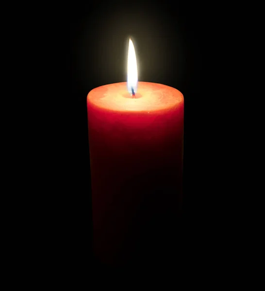 Brennende Kerze Isoliert Auf Schwarz — Stockfoto