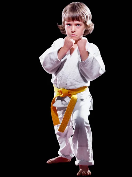 Çocuk Dövüş Sanatları Savaşçı Izole — Stok fotoğraf