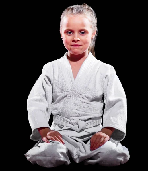 Kind Martial Arts Vechter Geïsoleerd — Stockfoto
