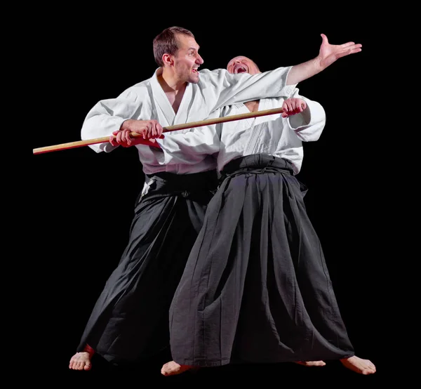 Dois Lutadores Artes Marciais Isolados — Fotografia de Stock