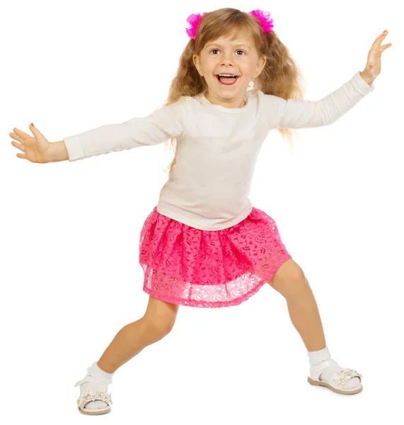 Little funny girl isolated Royalty Free Stock Photos